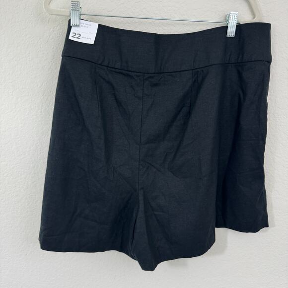 Lane Bryant Womens City Short Size 22 Linen Blend Trouser Style Black - Picture 5 of 11
